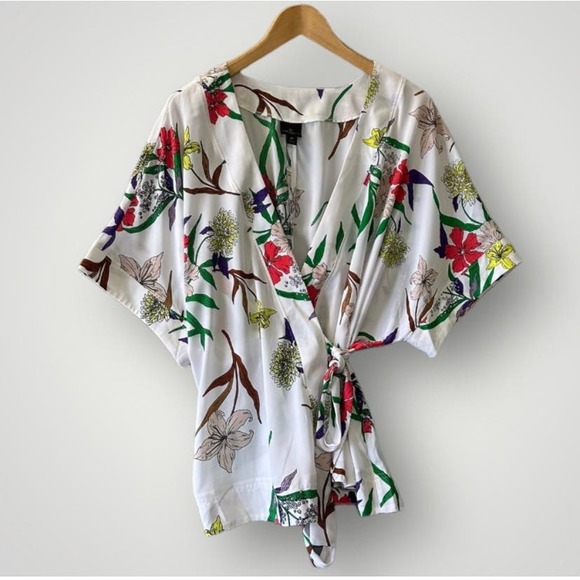 Worthington Tops - Floral Wrap Kimono Top- Size 2X